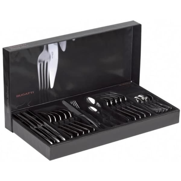 24-delat bestickset - Bugatti - RIVIERA - 18/10 rostfritt stål - Silver - Tål diskmaskin