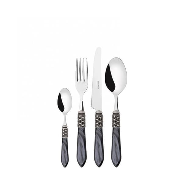 Bestick - OPTICAL - Antik Silver - 24 delar - 18/10 rostfritt stål, Antik silverring, Akryl