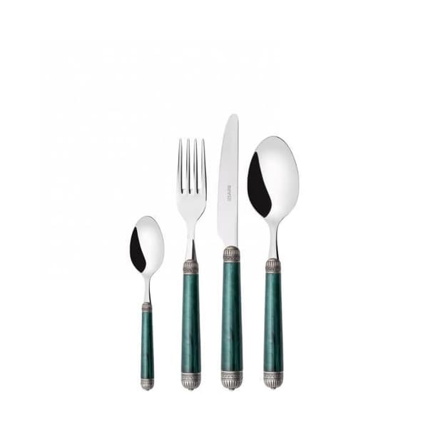 Bestick - DORICO - Silverring - Rostfritt stål 18/10 - 24 bitar - Dorisk design