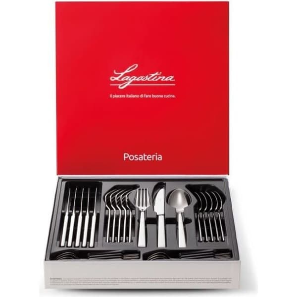 Ménagère - LAGOSTINA - 24 delar - Rostfritt stål 18/10 - Grå - Tål diskmaskin