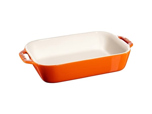 STAUB COOKING Rektangulær keramisk plate 400 ml, oransje