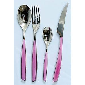 24-delad lila Glamour bestickset - BUGATTI - 18/10 rostfritt stål - SAN handtag - Tål diskmaskin