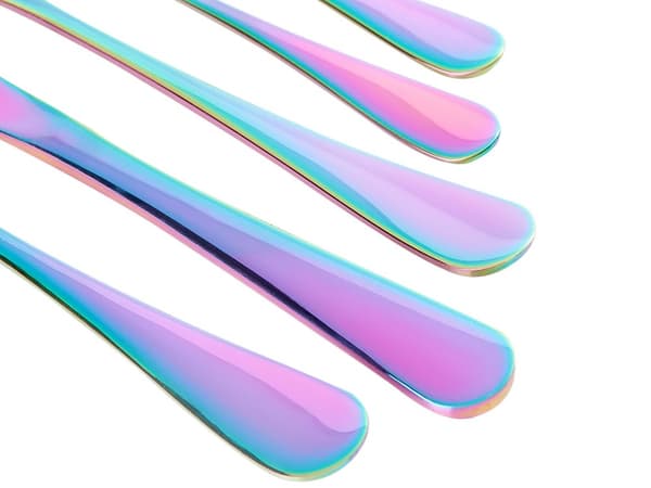 Bestikksett Flerfarget rustfritt stål 30 deler for 6 personer Knivskje Gaffel Teskje Kakegaffel Moderne design