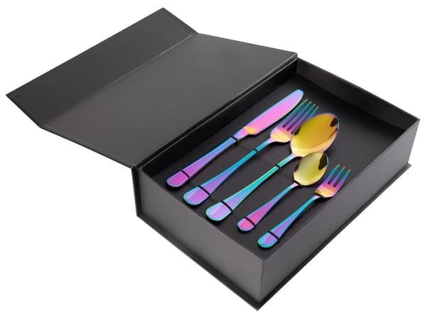 Bestikksett Flerfarget rustfritt stål 30 deler for 6 personer Knivskje Gaffel Teskje Kakegaffel Moderne design