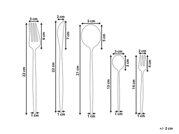 Bestikksett i flerfarget, rustfritt stål, 30 deler for 6 personer Knivskje Gaffel Teskje Kakegaffel Moderne design