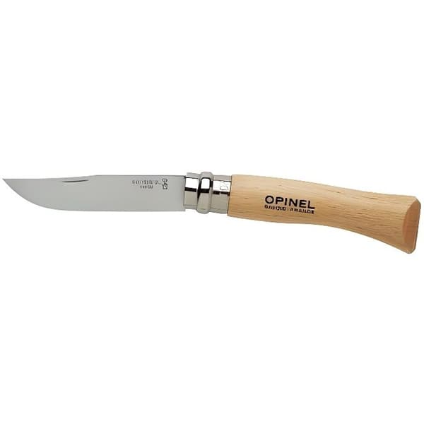 Couteau Opinel Traditionell N7 i Inox - Märket OPINEL - Blad 8 cm - Handtag i bok med säkerhetsring