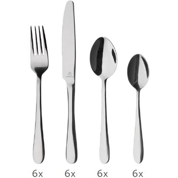 Grunwerg Windsor Carded Windsor Bestickset i en box, Spegel, 24 bitar - 24BXWDR