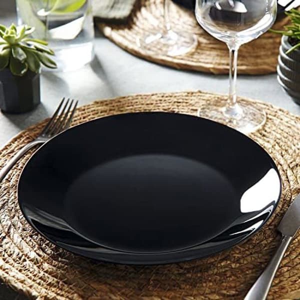 Servis - LUMINARC - ARC Zelie - 18 delar - Opalglas - Svart - Lavastoviglie - Elegante e Raffinato