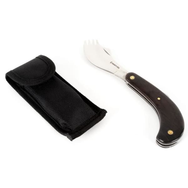 Bestick - Svart - Fällkniv/Gaffel - 20 cm - 2 delar - Praktisk med förvaringsetui
