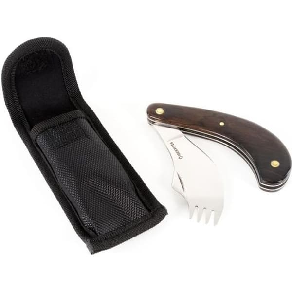 Bestick - Svart - Fällkniv/Gaffel - 20 cm - 2 delar - Praktisk med förvaringsetui