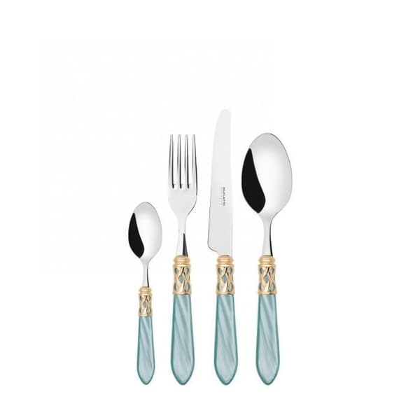 Bestick - ALADDIN - Set 24 delar - Rostfritt stål 18/10 - Akrylhandtag - Guld