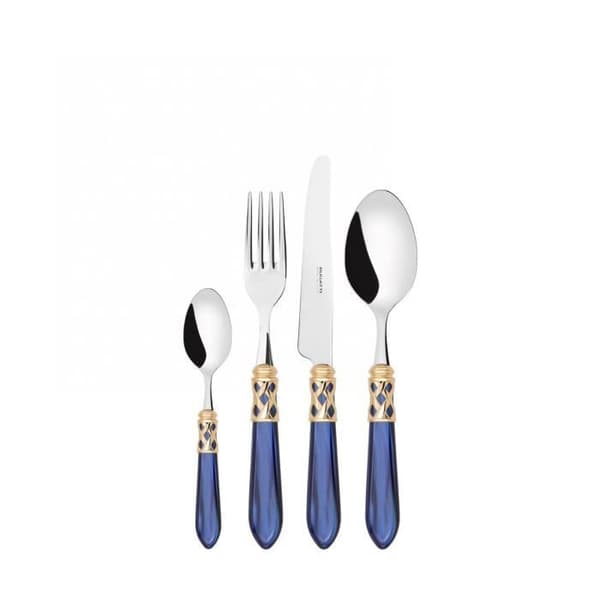 Bestick - ALADDIN - Set 24 delar - Rostfritt stål 18/10 - Akrylhandtag - Guld