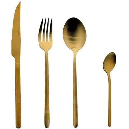 Ménagères 16 delar - Jean Dubost - Anuradha - Inox - Guld färg - Diskmaskin vänlig