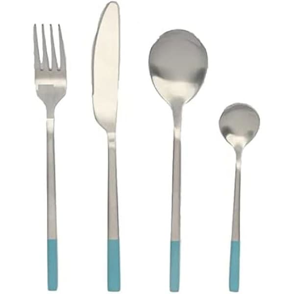 Bestick - DKD HEMINNREDNING - Rostfritt stål - Färg Blå och Silver - Mått 26,5x32,5x30,5 cm