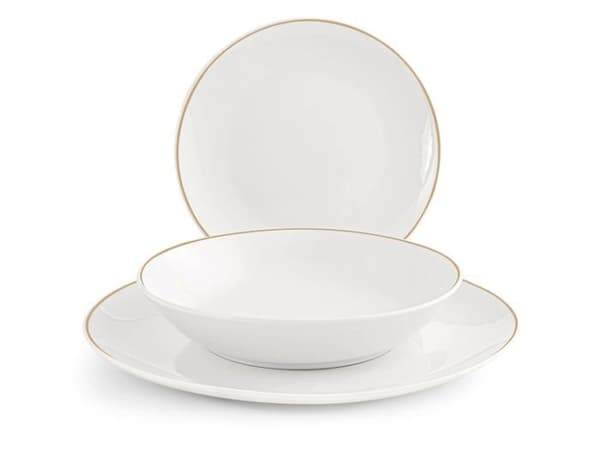 Komplett service - bordsservering H-h - 9302800 - servizio 18 st tavola grenoble i porslin med filo oro