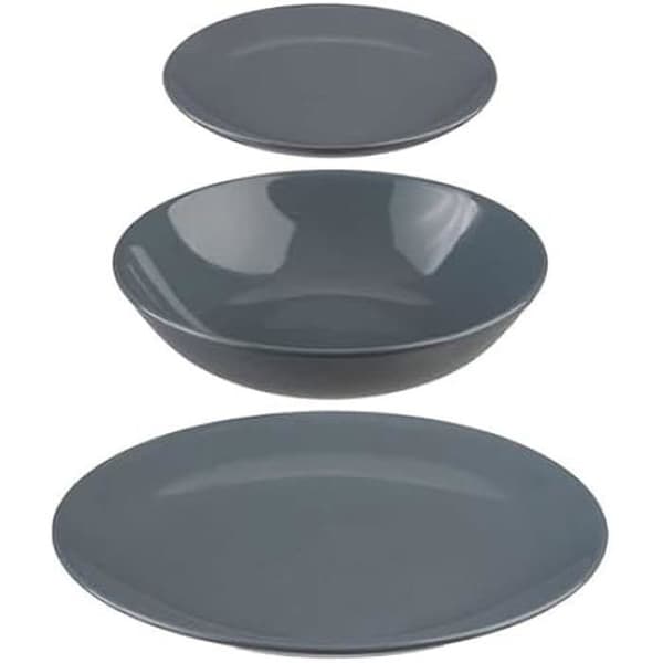 Bordsservering - Secret de gourmet - 18 delar - Grå - Porslin/Keramik/Stengods - Tål diskmaskin
