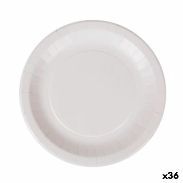 Tallriksset Algon Engångsanvändning Vit Papp 28 cm (36 antal)