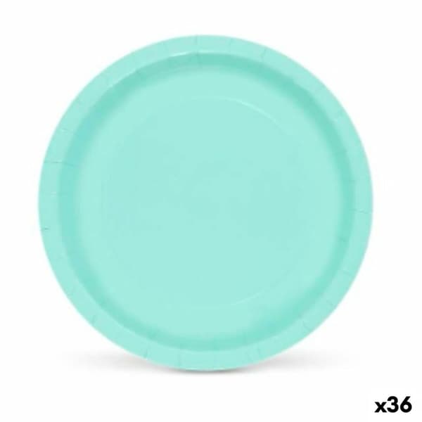 Tallriksset Algon Aquamarine Engångsanvändning Papp 20 x 20 x 1,5 cm (36 antal)