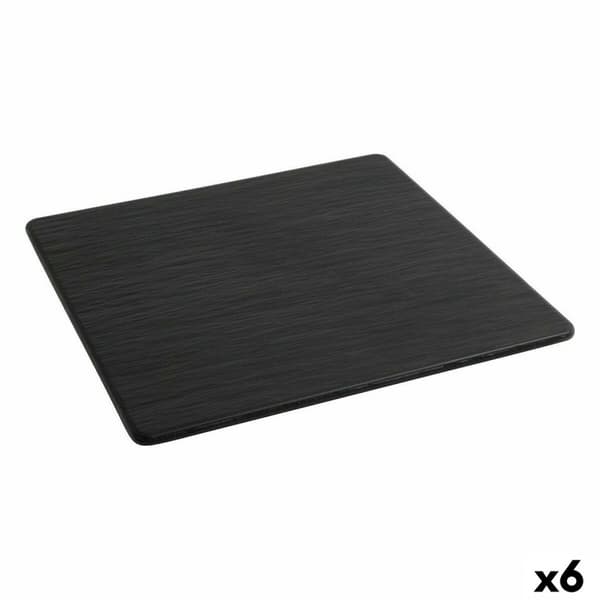 Platt skål Inde Africa Svart Melamin Fyrkantig 35 x 35 x 0,7 cm (6 antal)