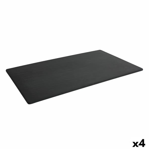 Bricka Inde Africa Svart Melamin 50 x 30 x 0,7 cm (4 antal)