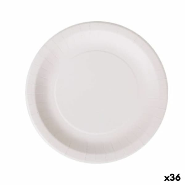 Tallriksset Algon Engångsanvändning Vit Papp 28 cm (36 antal)
