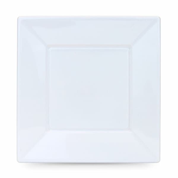 Set med återanvändbara tallrikar Algon Fyrkantig Vit Plast 23 x 23 x 2 cm (24 antal)