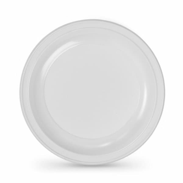 Set med återanvändbara tallrikar Algon Rund Vit Plast 22 x 22 x 1,5 cm (6 antal)