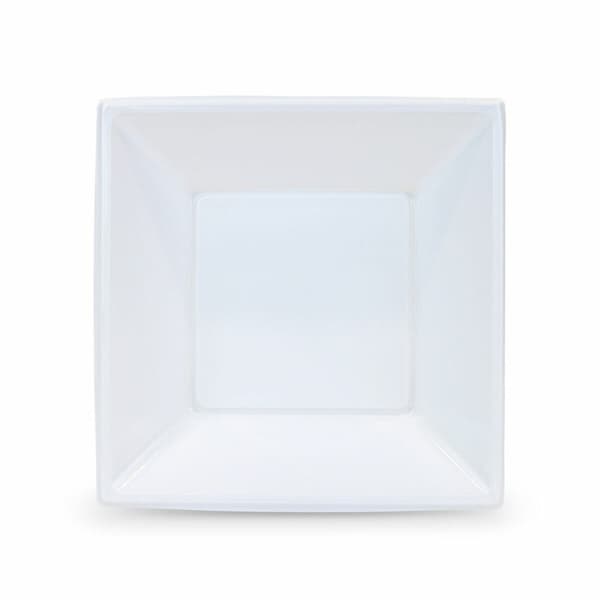 Set med återanvändbara tallrikar Algon Fyrkantig Vit Plast 18 x 18 x 4 cm (24 antal)