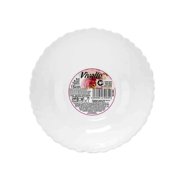 Skål Vivalto LSLW-60 Vit Opalinglas 15,5 x 5 x 15,5 cm (36 antal)