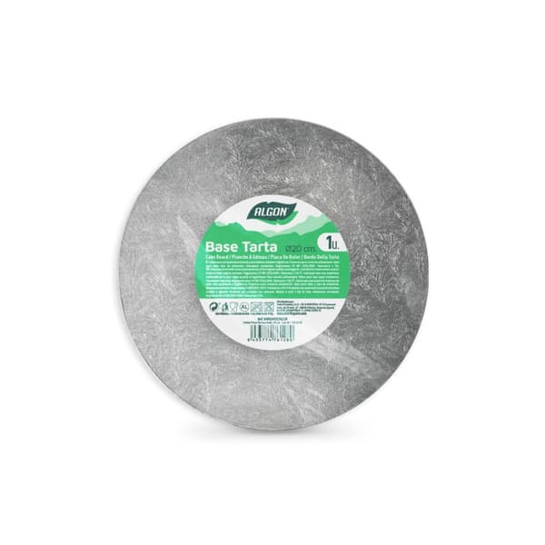 Kakfat Algon Silvrig 20 x 20 x 1 cm Rund (24 antal)