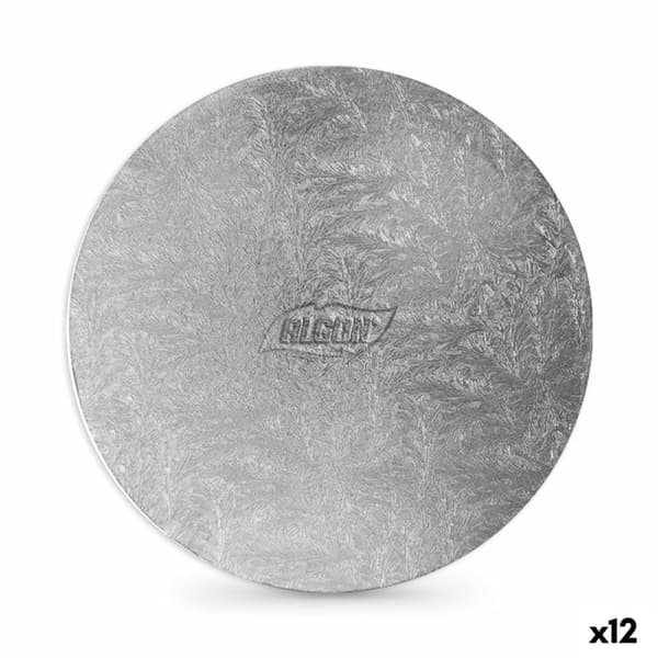 Kakfat Algon Silvrig 40 x 40 x 1,5 cm Rund (12 antal)