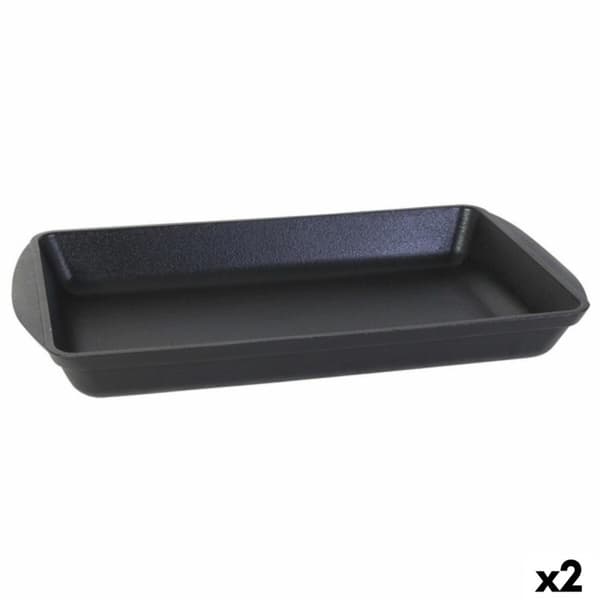Servingsfat Inde Gjutjärn Svart 50 x 30 x 6,5 cm (2 antal)