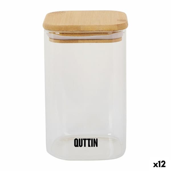 Behållare för matkonservering Quttin Bambu Borosilikatglas 720 ml (12 antal)