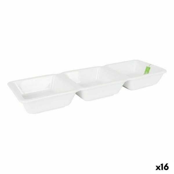 Skål La Mediterránea Yummy Fördrink Porslin Vit 29,3 x 9,5 x 3,3 cm (16 antal) (29,3 x 9,5 x 3,3 cm)