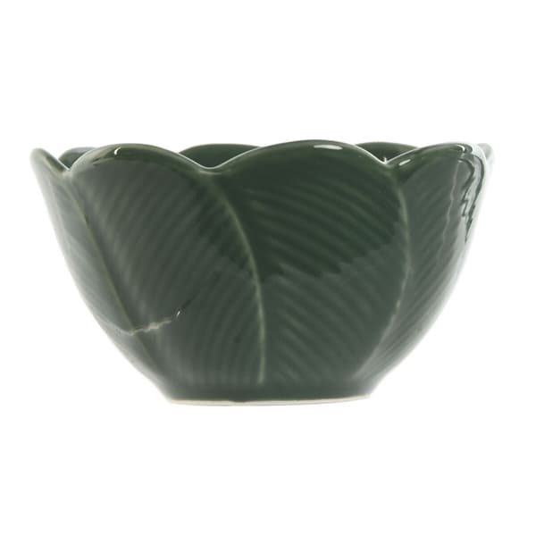 Tilltuggsset Home ESPRIT Grön Mörkgrön Bambu Porslin Tropiskt 4 Delar 32 x 10 x 7 cm (2 antal)