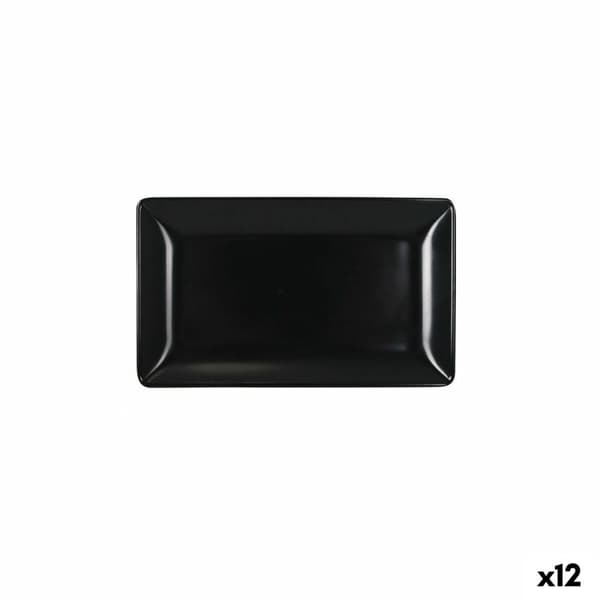 Snacksbricka La Mediterránea Mörkgrå 25 x 15 x 2 cm (12 antal)