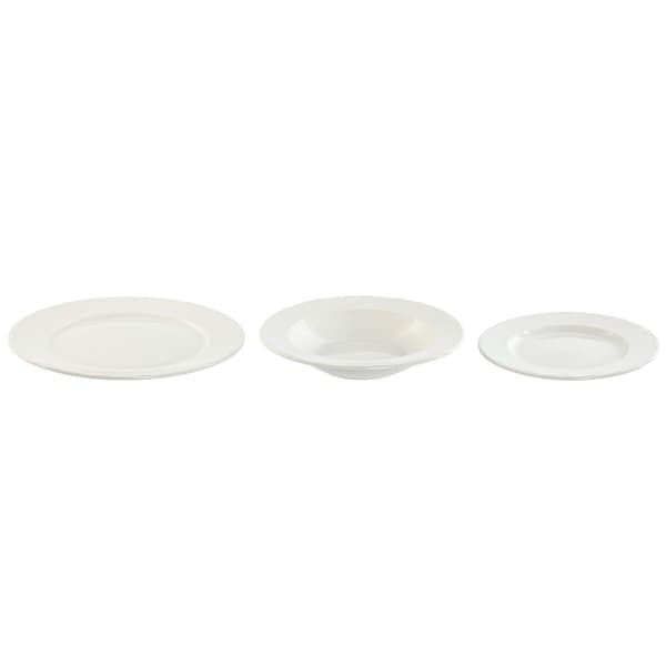 Servissats Home ESPRIT Vit Porslin 27 x 27 x 2 cm 18 Delar