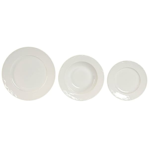 Servissats Home ESPRIT Vit Porslin 27 x 27 x 2 cm 18 Delar