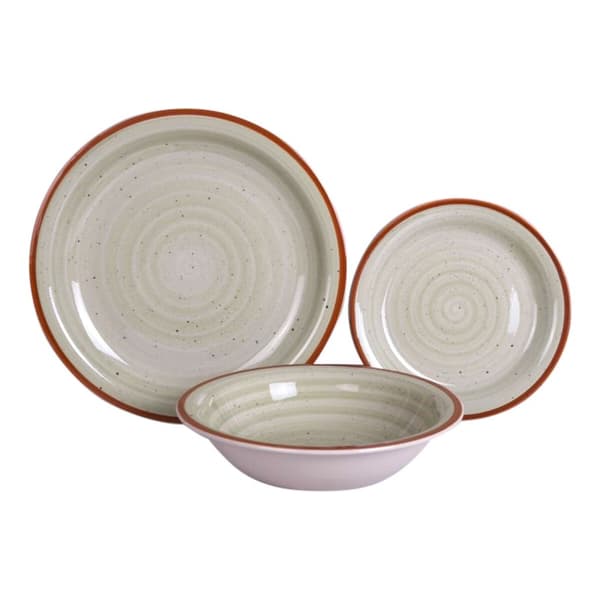 Servissats Home ESPRIT Blå Grön Multicolour Rosa Ambra Stengods 26,5 x 26,5 x 3 cm 27,5 x 27,5 x 3 cm 18 Delar