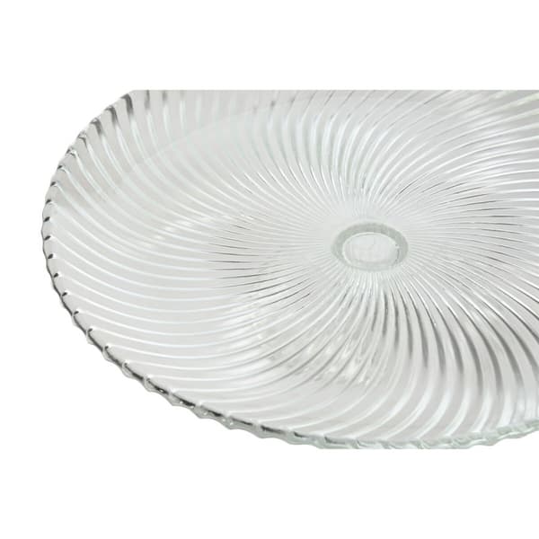 Platt skål Home ESPRIT Transparent Glas 31 x 31 x 9,5 cm
