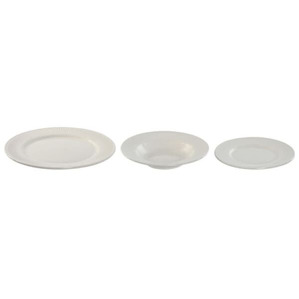 Matservis Home ESPRIT Vit Porslin Ränder 27 x 27 x 2 cm 18 Delar
