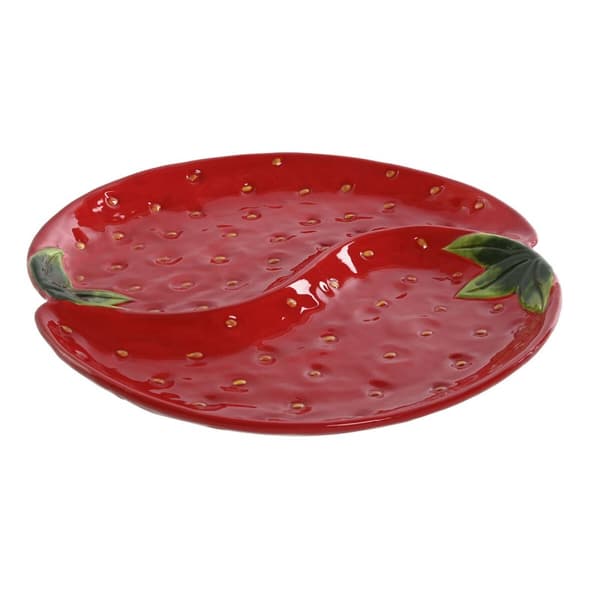 Tallrik Home ESPRIT Röd Stengods 32 x 31 x 3,5 cm