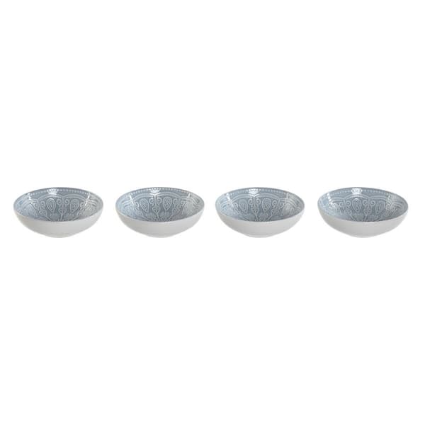 Tallriksset Home ESPRIT Blå Stengods Mandala Arab 18,2 x 18,2 x 5,5 cm