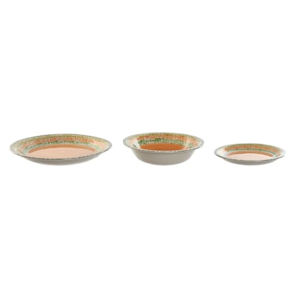 Matservis Home ESPRIT Orange Stengods 27 x 27 x 2 cm 18 Delar