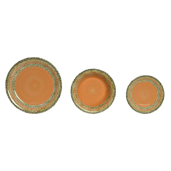 Matservis Home ESPRIT Orange Stengods 27 x 27 x 2 cm 18 Delar