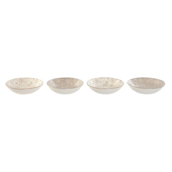 Tallriksset Home ESPRIT Brun Beige Porslin 20 x 20 x 4 cm