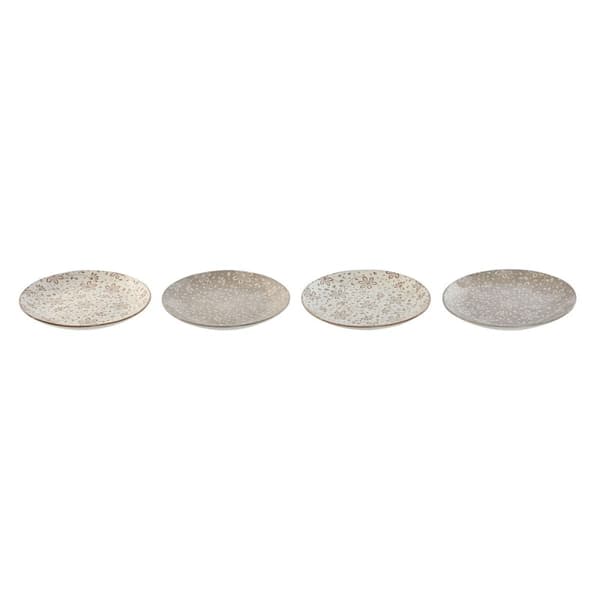 Tallriksset Home ESPRIT Brun Beige Porslin 19 x 19 x 2 cm