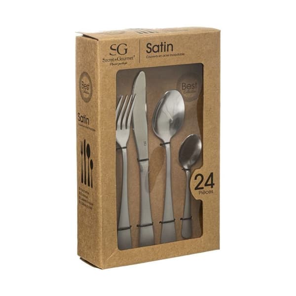 Bestickset i rostfritt stål 24 delar Satin Collection - Secret de Gourmet