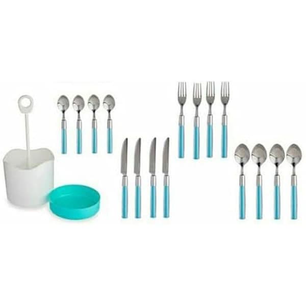 Bestickset - Kinvara - Plast - 8 enheter - Tål diskmaskin - Blå