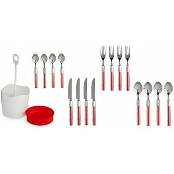 Bestickset - Kinvara - S3625632 - Rostfritt stål - 8 enheter - Röd